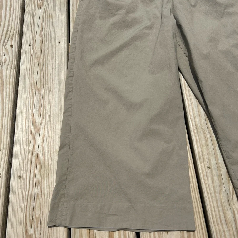 J.Crew  Women's Cotton‎ Blend Pull-On Ankle Pants 14 Tan Wide Leg - Picture 8 of 14